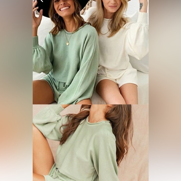 Mint Vanilla Cropped Sweater - Picture 1 of 5